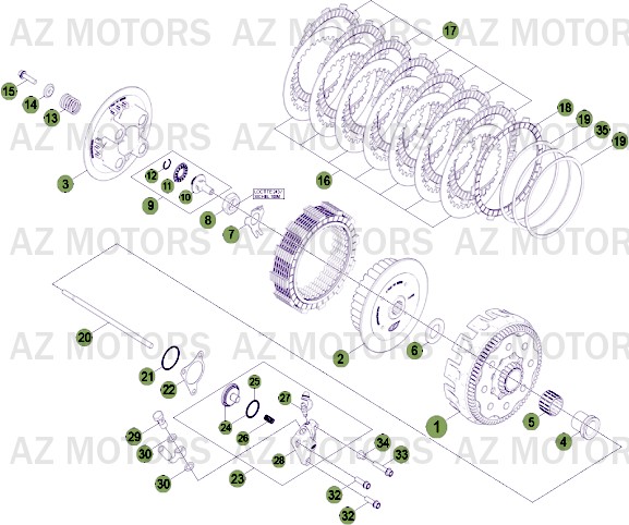 Embrayage Jusqu Au No Serie 300377 BETA Pièces Beta RR 4T 520 Enduro - 2011