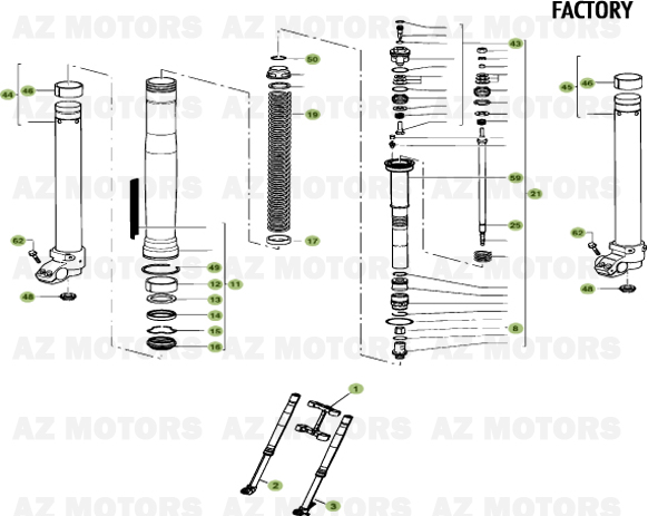 Fourche Du No De Serie 300378 A 300396 BETA Pièces Beta RR 4T 520 Enduro - 2011