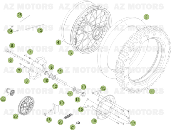 Roue Arriere BETA Pièces Beta RR 4T 520 Enduro - 2011