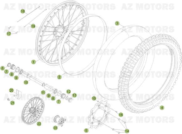 Roue Avant BETA Pièces Beta RR 4T 520 Enduro - 2011