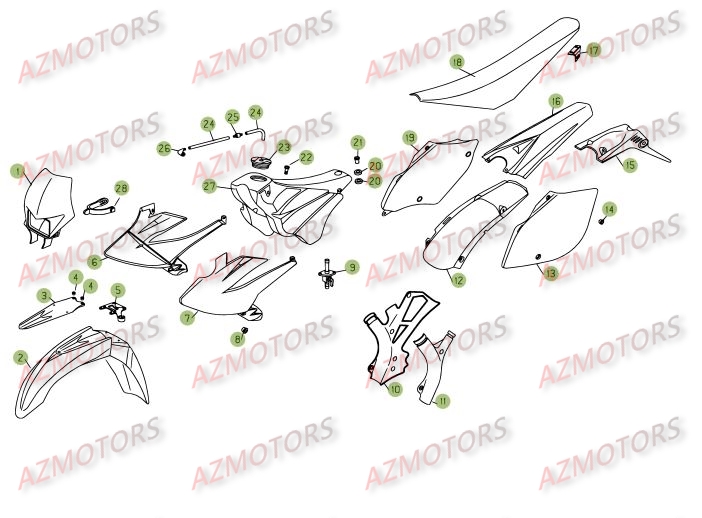 CARENAGES RESERVOIR SELLE pour RR-4T-525-06