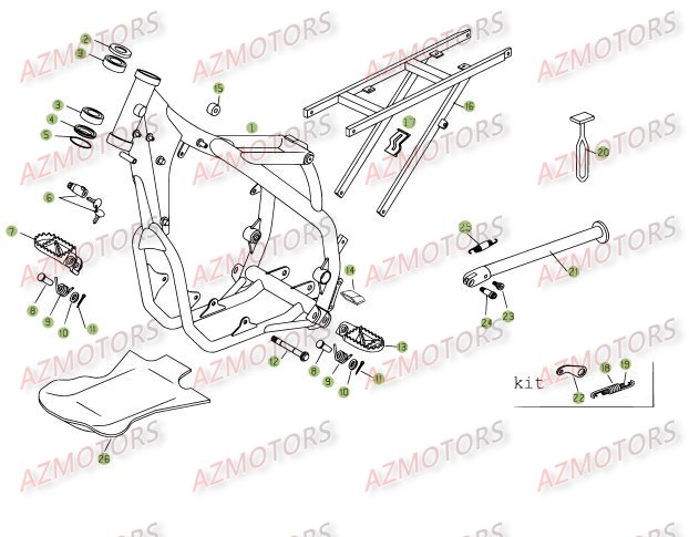 ACCESSOIRES DU CHASSIS BETA RR 4T 525 09