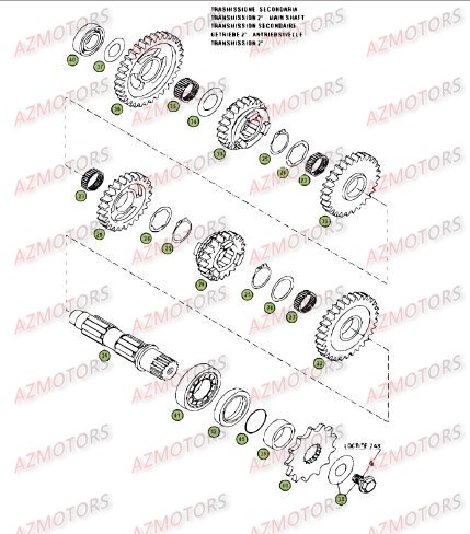 Boite De Vitesses Secondaire BETA Pièces Beta RR 4T 525 Enduro - 2009