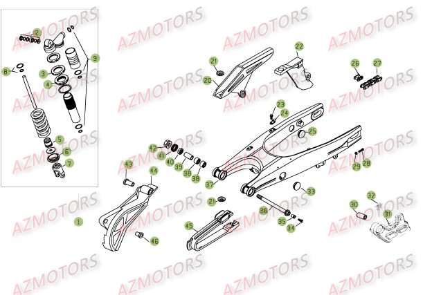 Fourche Arriere Suspension Ar BETA Pièces Beta RR 4T 525 Enduro - 2009