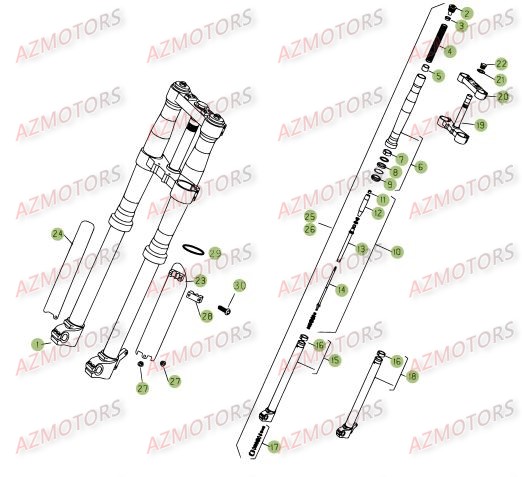 Fourche BETA Pièces Beta RR 4T 525 Enduro - 2009