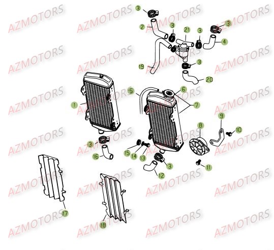 Installation De Refroidissement BETA Pièces Beta RR 4T 525 Enduro - 2009
