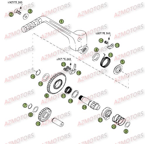 Kick Starter BETA Pièces Beta RR 4T 525 Enduro - 2009