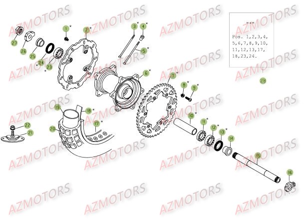 Roue Arriere BETA Pièces Beta RR 4T 525 Enduro - 2009