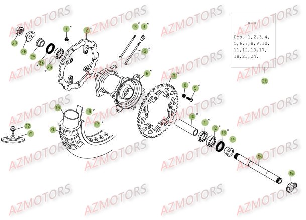 ROUE ARRIERE BETA RR 4T 525 09