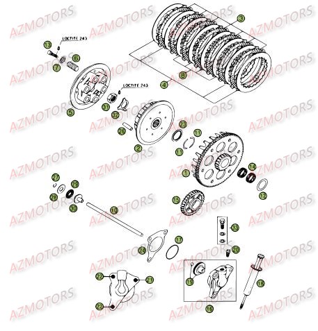Transmission Principale Embrayage BETA Pièces Beta RR 4T 525 Enduro - 2009