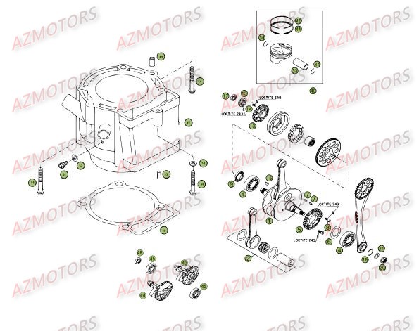 Vilebrequin Piston Contre Arbre BETA Pièces Beta RR 4T 525 Enduro - 2009