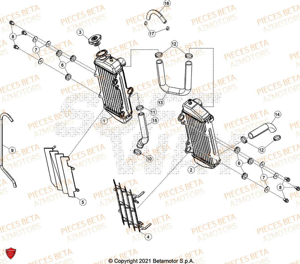 Radiateur BETA Pièces Beta RR 50 RACE - 2025