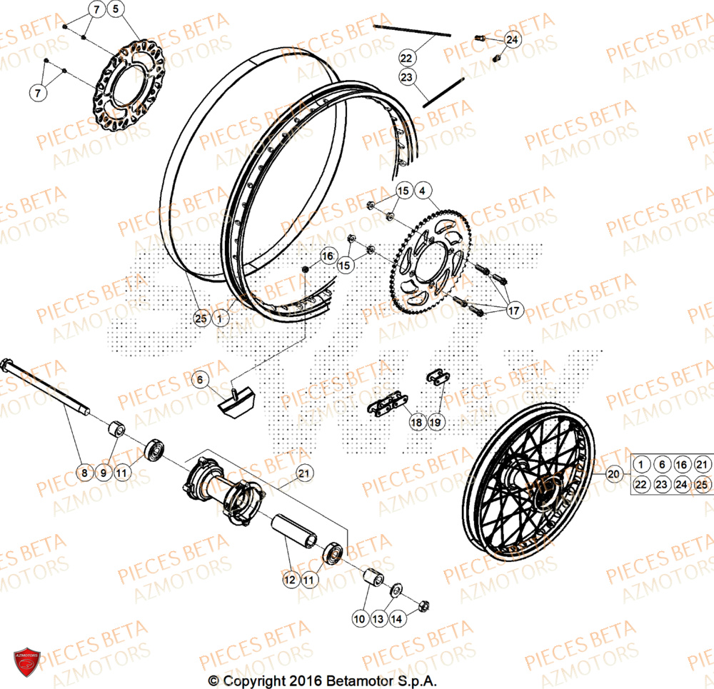 Roue Arriere BETA Pièces Beta RR 50 RACE - 2025