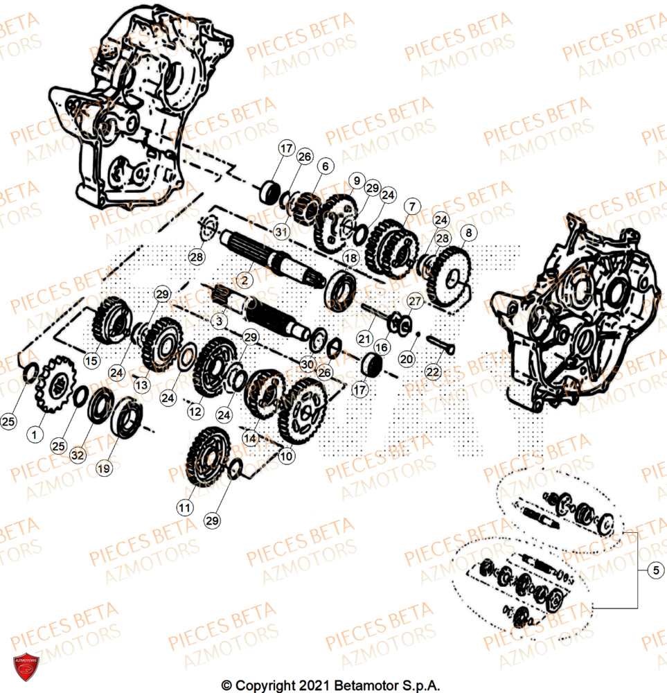 Transmission BETA Pièces Beta RR 50 RACE - 2025