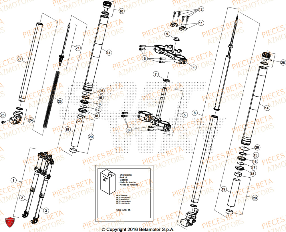 Fourche BETA Pièces Beta RR 50 RACE - 2026