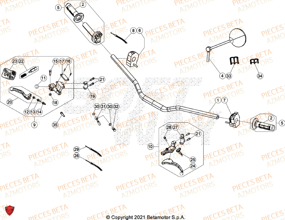 Guidon BETA Pièces Beta RR 50 RACE - 2026