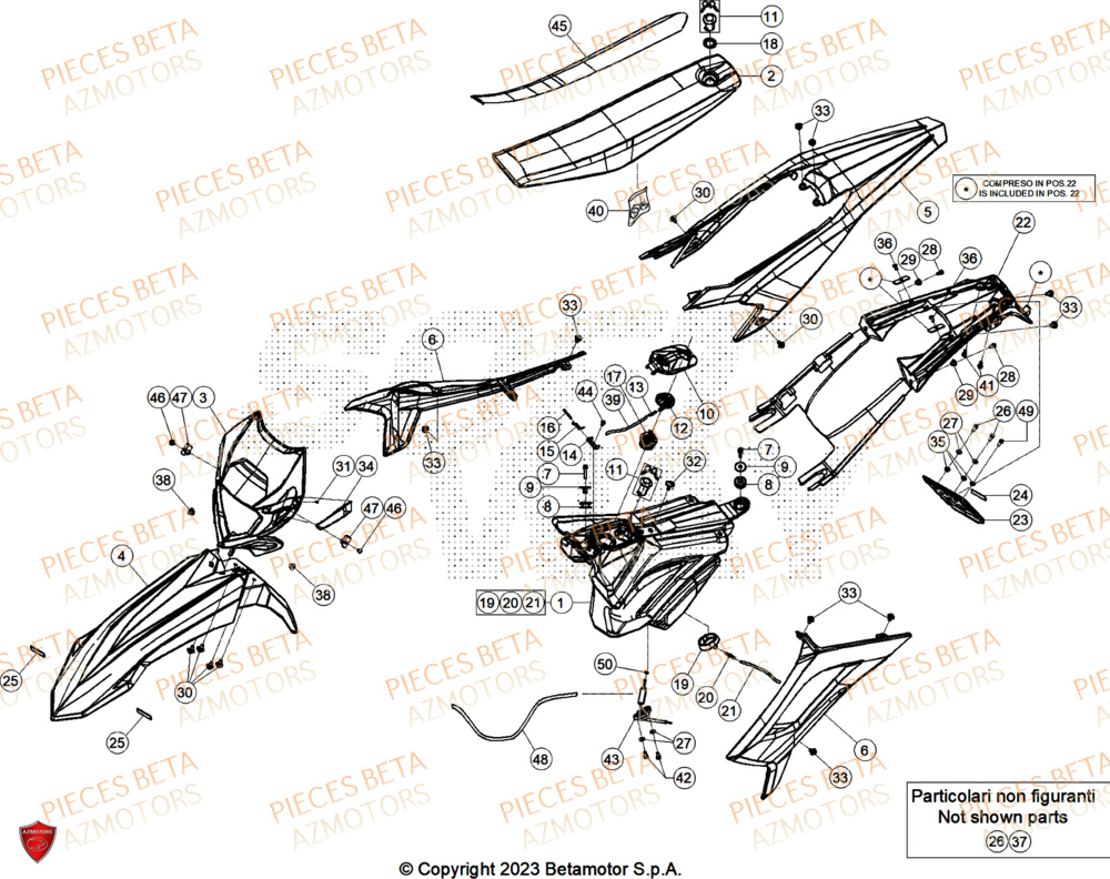 Carenages BETA Pièces Beta RR 50 SPORT - 2025
