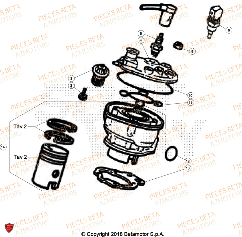 Cylindre BETA Pièces Beta RR 50 SPORT - 2025