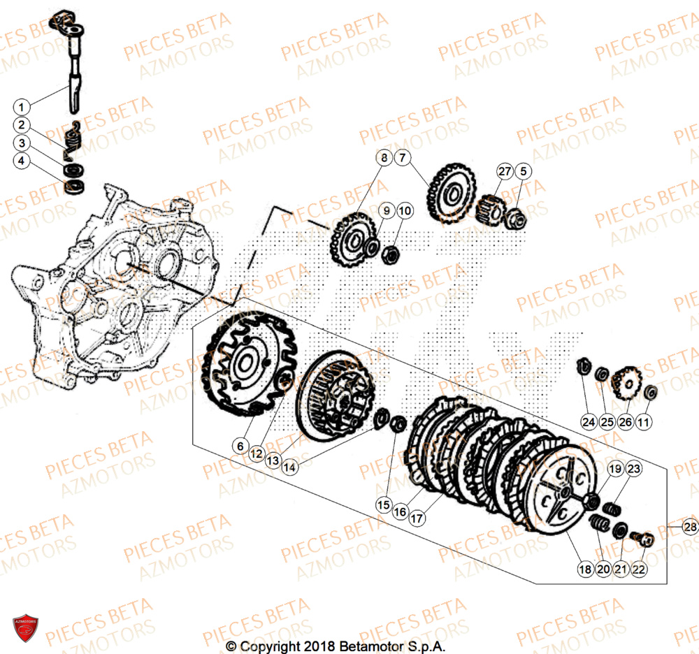 Embrayage BETA Pièces Beta RR 50 SPORT - 2025