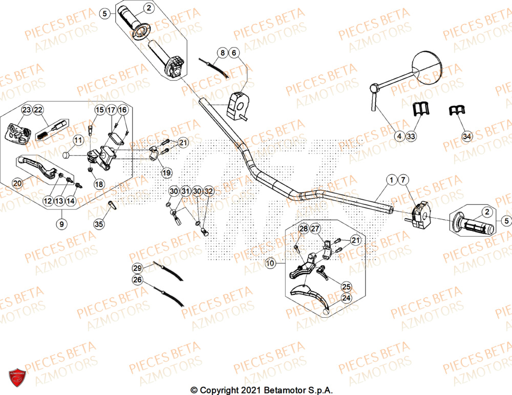 Guidon BETA Pièces Beta RR 50 SPORT - 2025