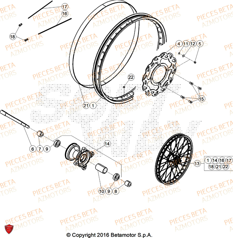 Roue Avant BETA Pièces Beta RR 50 SPORT - 2025