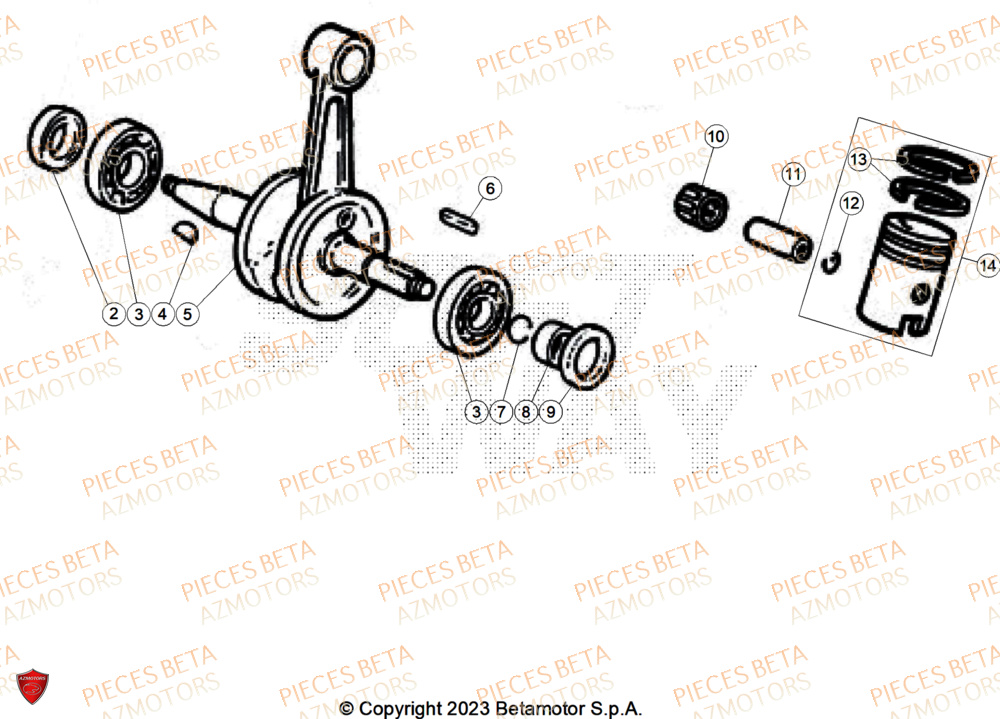 Vilebrequin BETA Pièces Beta RR 50 SPORT - 2025