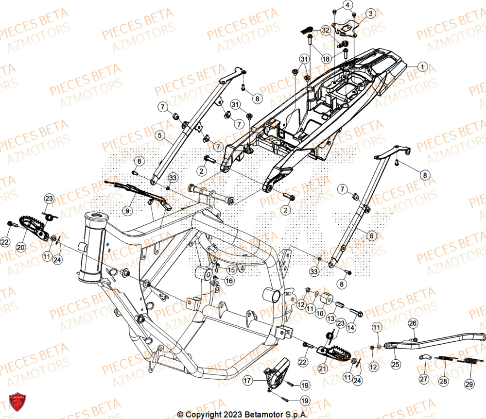 Accessoires Du Chassis BETA Pièces Beta RR 50 STANDARD - 2025