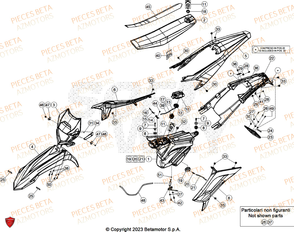 Carenages BETA Pièces Beta RR 50 STANDARD - 2025