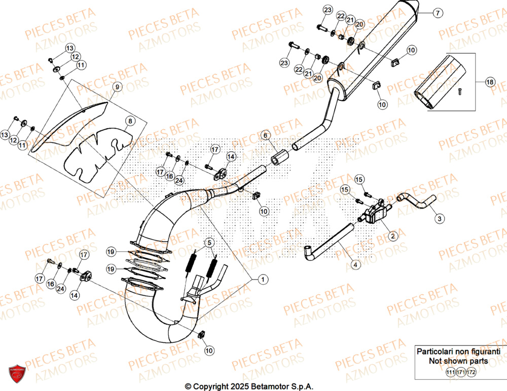 Echappement BETA Pièces Beta RR 50 STANDARD - 2025