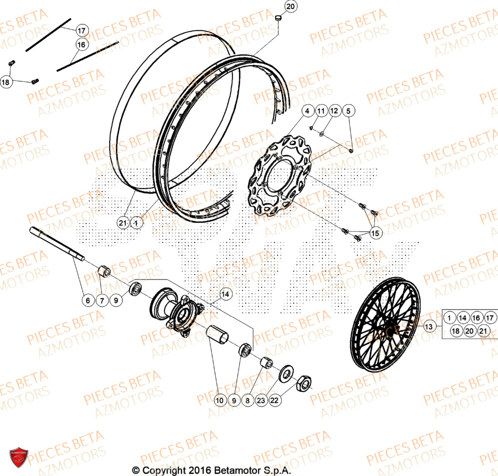 Roue Avant BETA Pièces Beta RR 50 STANDARD - 2025