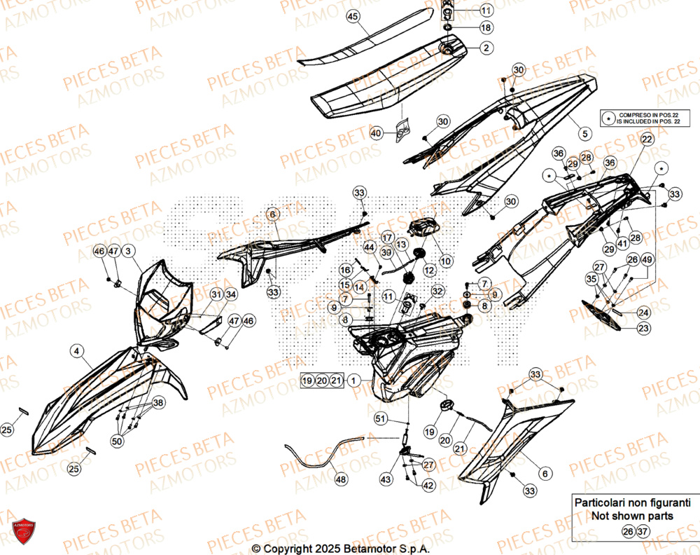 Carenages BETA Pièces Beta RR 50 STANDARD - 2026
