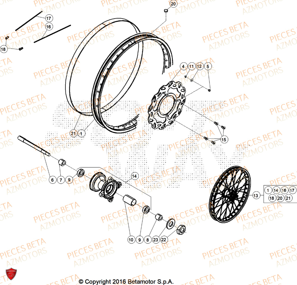 Roue Avant BETA Pièces Beta RR 50 STANDARD - 2026