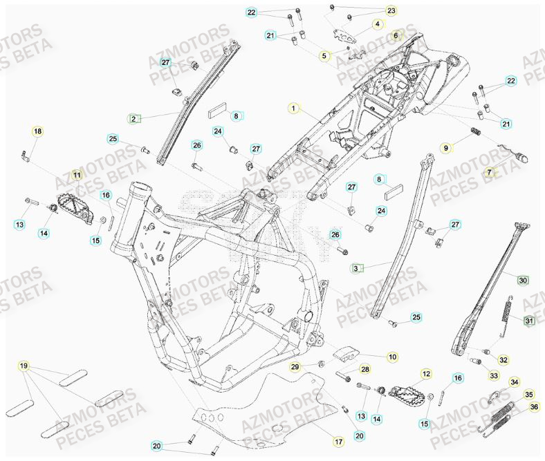 Accessoires Du Chassis BETA Pièces BETA RR 400CC FACTORY 4T - [2011]