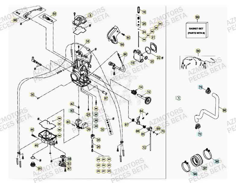 Carburateur BETA Pièces BETA RR 400CC FACTORY 4T - [2011]