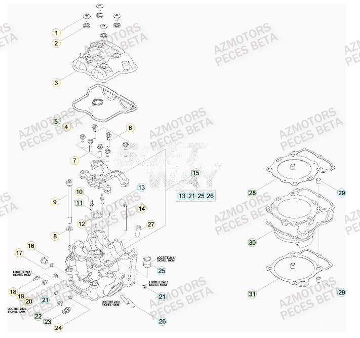 BOUCHON ARBRE COUVERCLE D EMBRAYAGE BETA pour CYLINDRE de RR-FACTORY-400-11