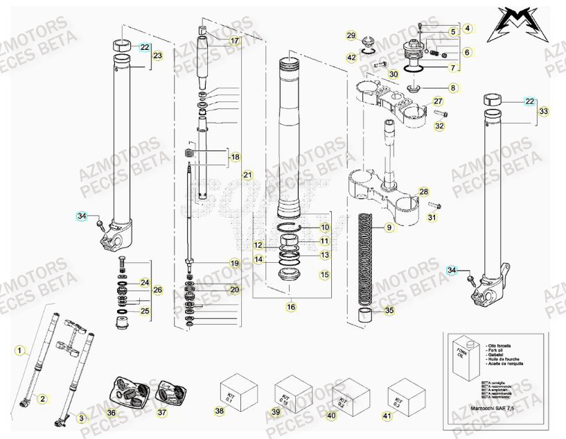 Fourche BETA Pièces BETA RR 400CC FACTORY 4T - [2011]