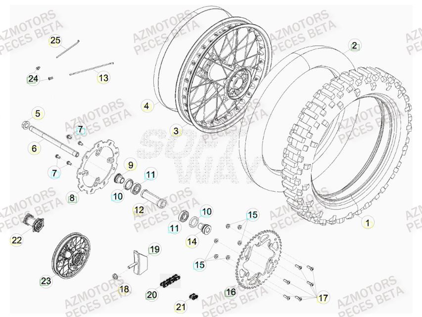 ROUE ARRIERE BETA RR FACTORY 400 11