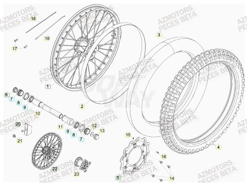 BOUCHON PIVOT ROUE BETA pour ROUE AVANT de RR-FACTORY-400-11