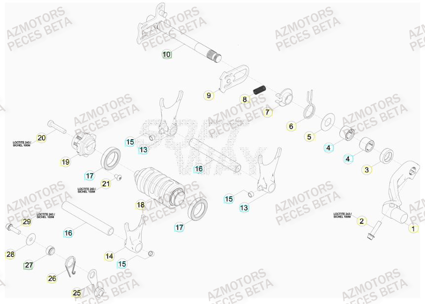 SELECTEUR DE VITESSES BETA RR FACTORY 400 11