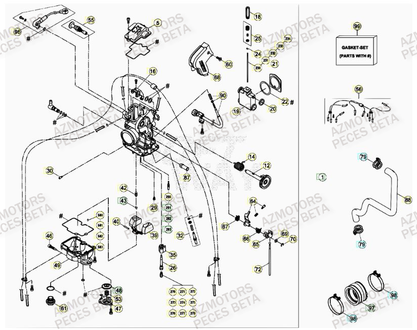CARBURATEUR BETA Pièces BETA RR 450CC FACTORY 4T - [2011]