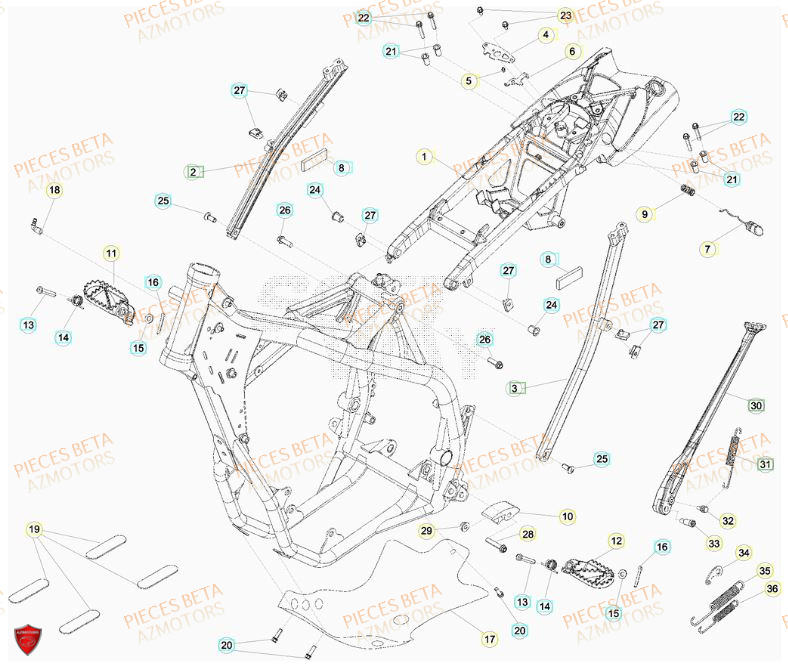 ACCESSOIRES_DU_CHASSIS BETA Pièces BETA RR 520CC FACTORY 4T - [2011]