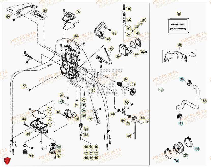 CARBURATEUR BETA Pièces BETA RR 520CC FACTORY 4T - [2011]