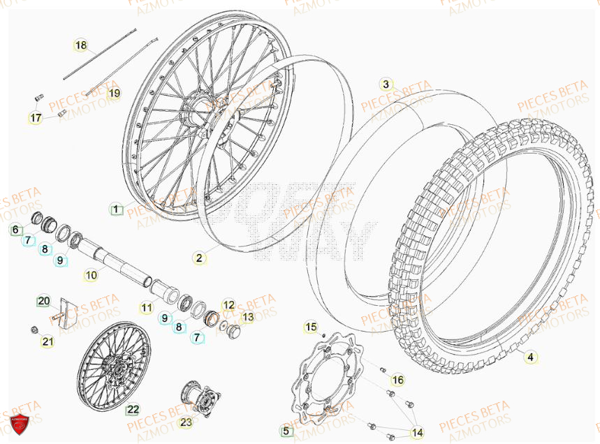 BOUCHON PIVOT ROUE BETA pour ROUE AVANT de RR-FACTORY-520-11