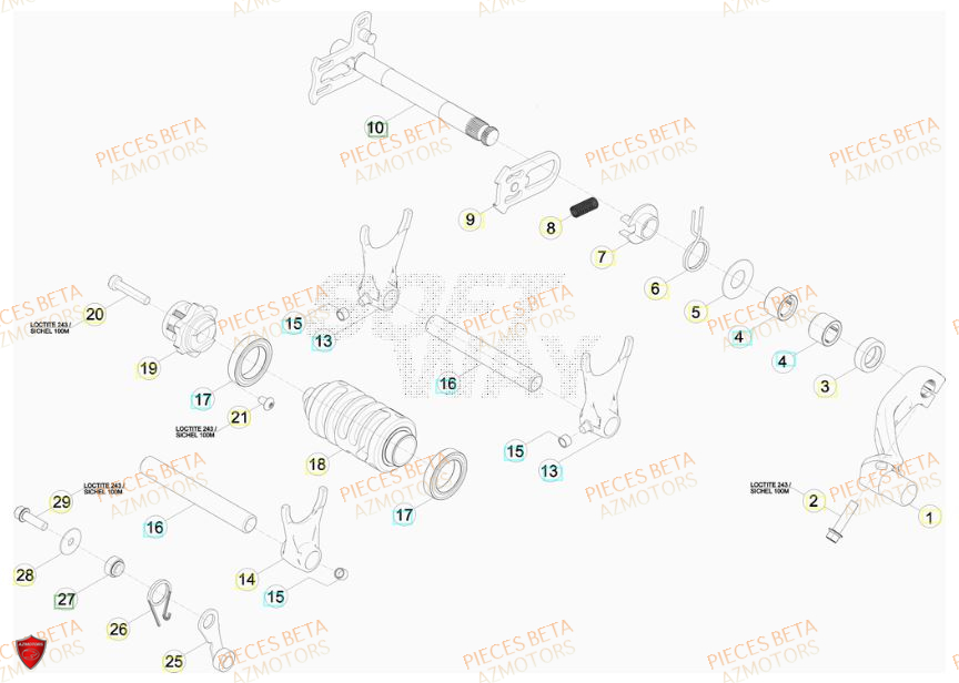 SELECTEUR_DE_VITESSES BETA Pièces BETA RR 520CC FACTORY 4T - [2011]