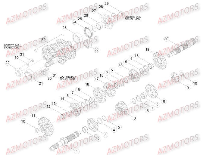 PIGNON DE TRANSMISSION SECONDA IRE BETA pour BOITE A VITESSES de RREFI-4T-350-15