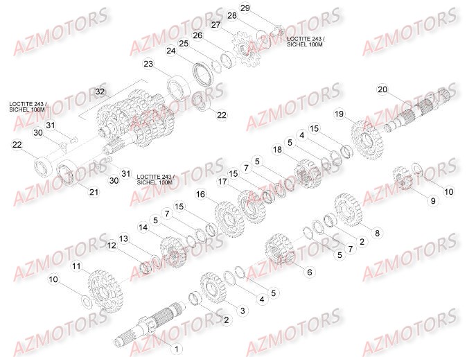 BOITE A VITESSES pour RREFI-4T-350-15