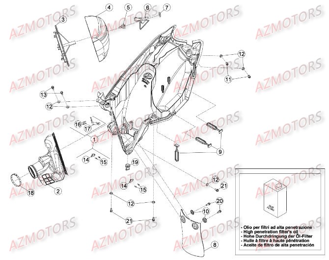 FILTRE AIR BETA pour BOITIER DU FILTRE de RREFI-4T-350-15