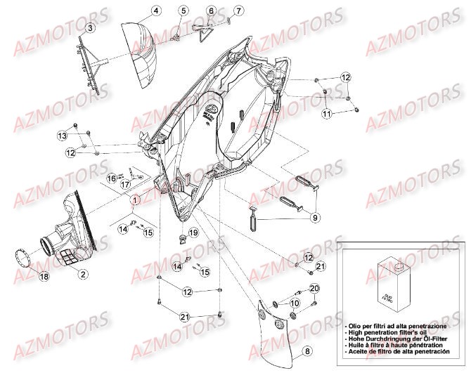 FILTRE AIRE RR-RS 4T pour BOITIER DU FILTRE de RREFI-4T-350-15