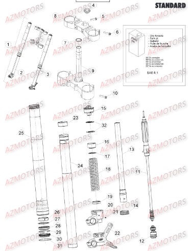 Fourche BETA Pièces Beta RR 4T 350 Enduro - 2015