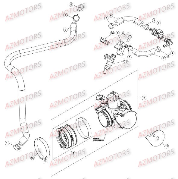 Groupe Injection BETA Pièces Beta RR 4T 350 Enduro - 2015